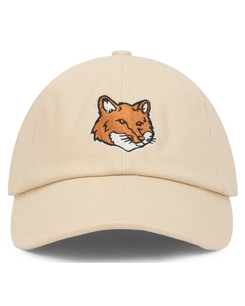 Kitsuné PM06100WW0096 Embroidered Fox Baseball Cap — Beige Beige