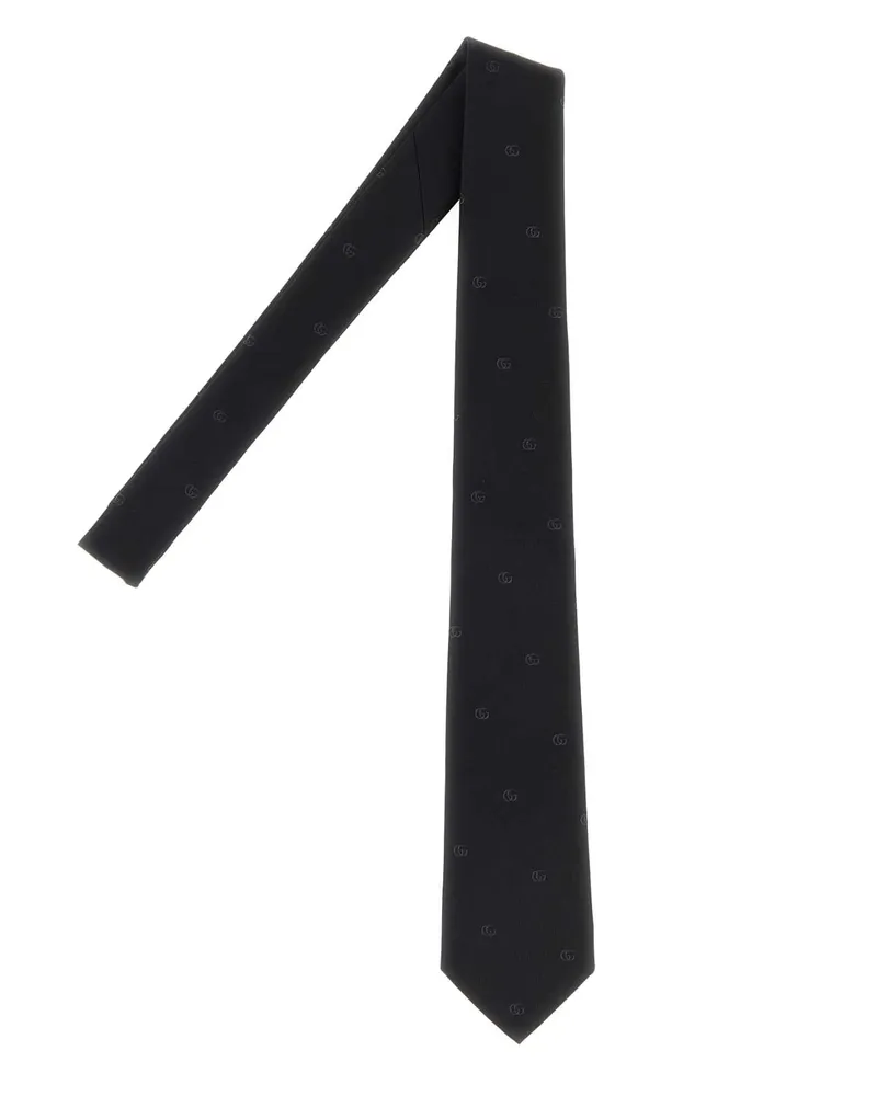 Gucci Men's Black Jacquard Tie Cravatte E Papillon Ties Black