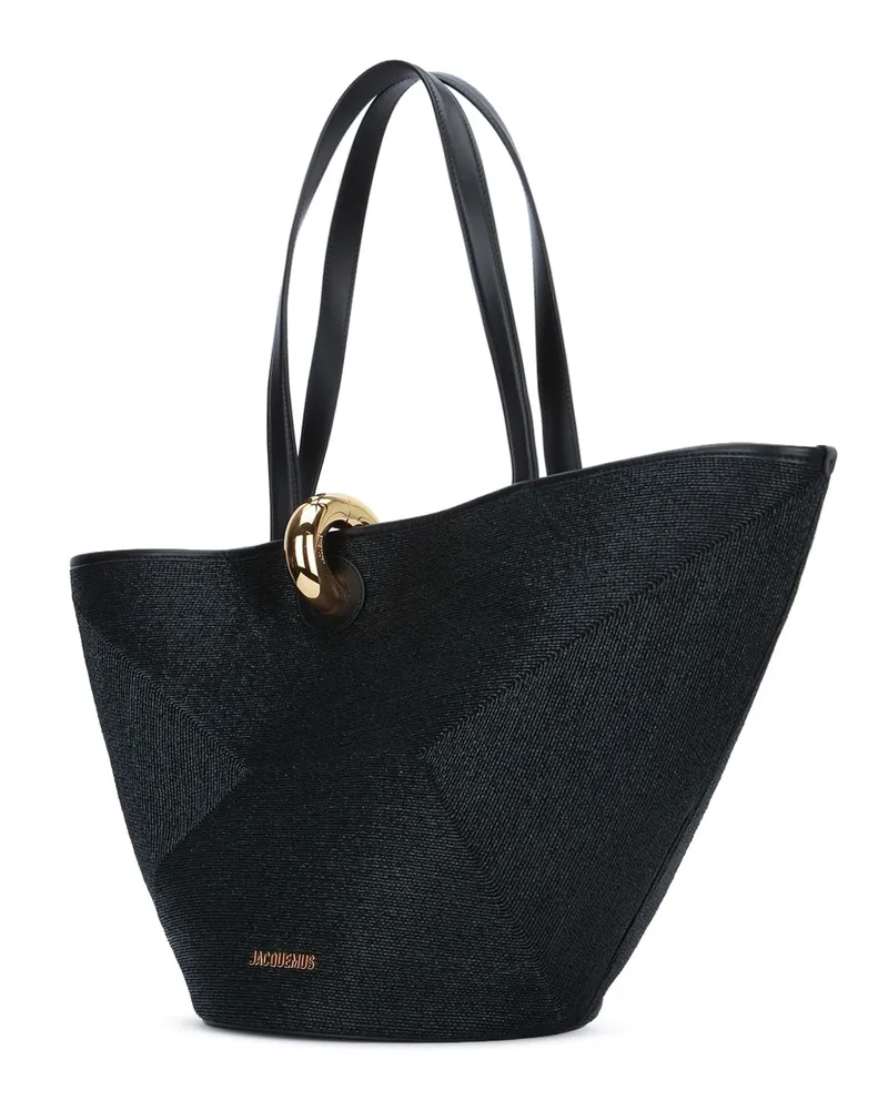 Jacquemus Women's Bambola Tote Black Cotton Principal Nylon Black