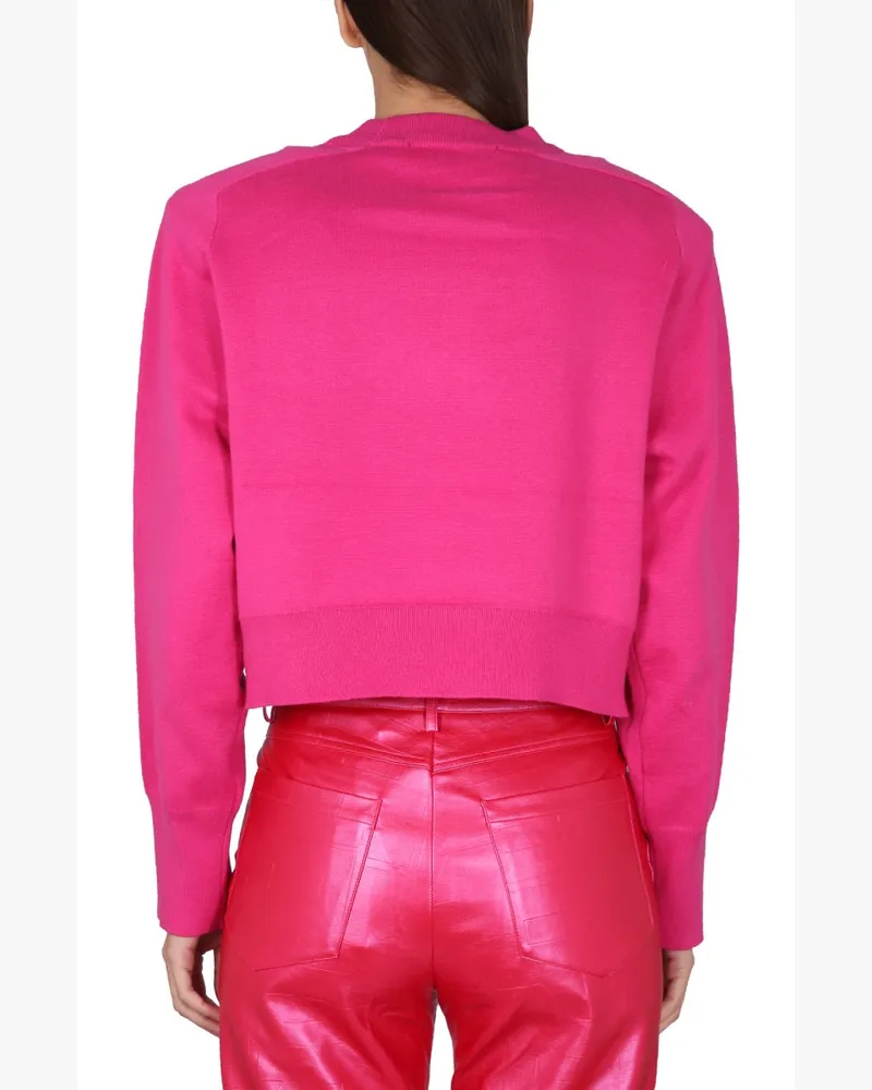 ROTATE Birger Christensen Logo Cotton Blend Sweatshirt — Pink Pink