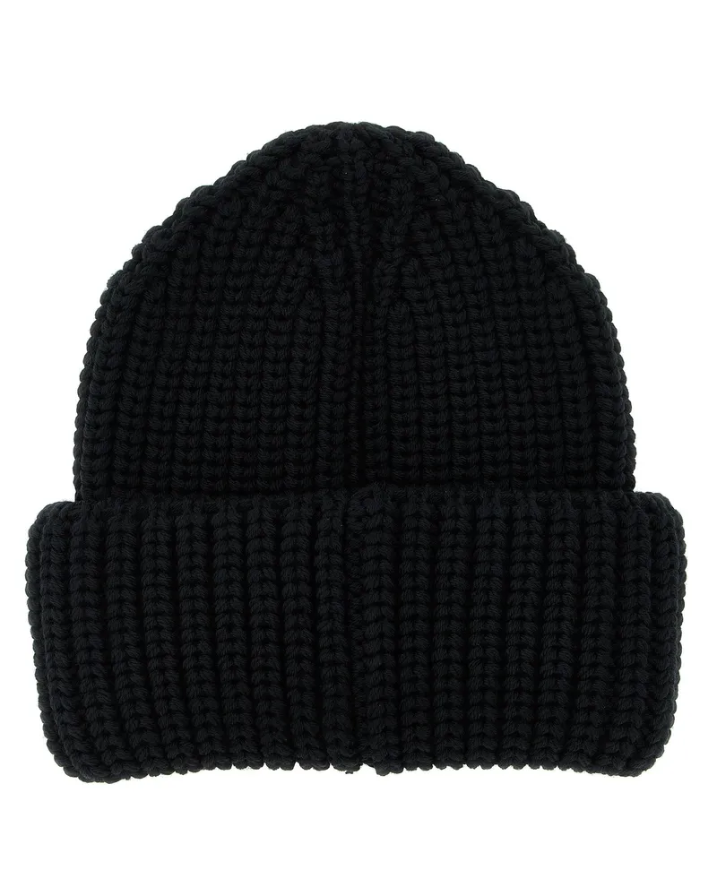 Moncler Men's Black Virgin Wool Beanie Accessory Black