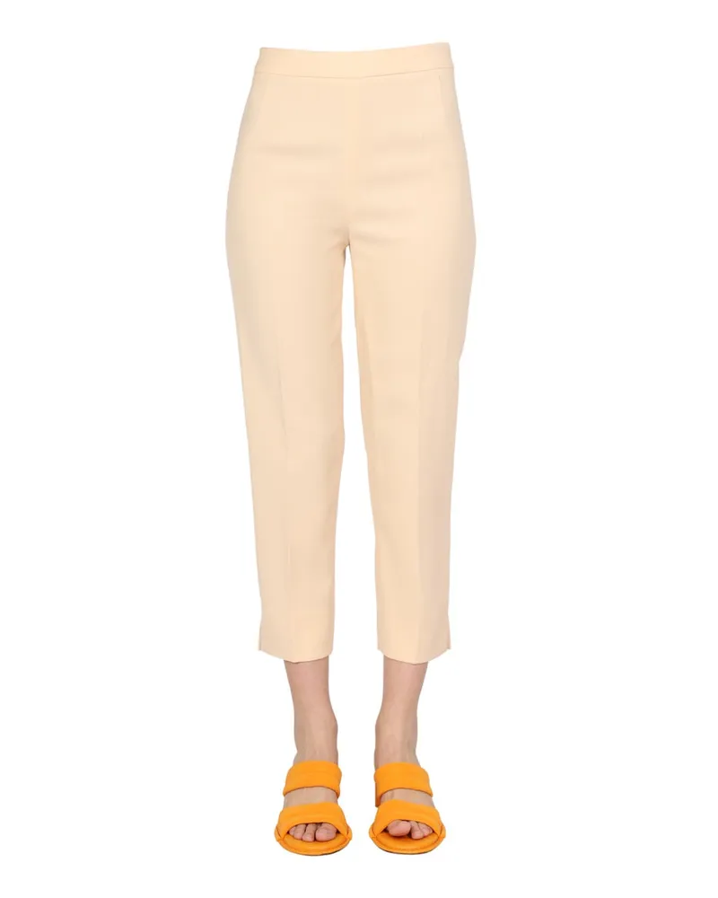 Moschino Side Zipper Cropped Trousers — Ivory Ivory