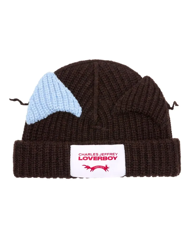 Charles Jeffrey Loverboy Unisex Chunky Ears Beanie -  Wool Brown Accessories Hats Brown