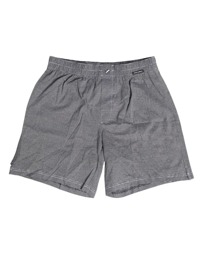 Dolce & Gabbana Men's Gray Striped Cotton Regular Boxer Underwear Clothing Gray