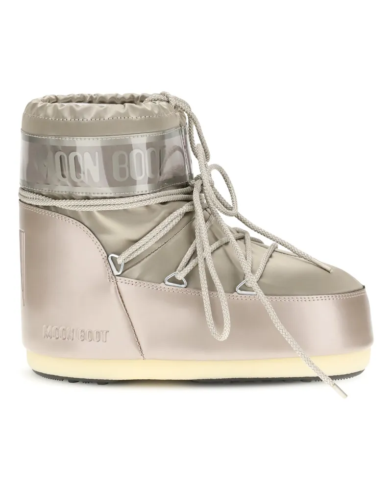 Moon Boot Women's Quilted Tall Platform Boots Platinum Upper: Nylon Gray