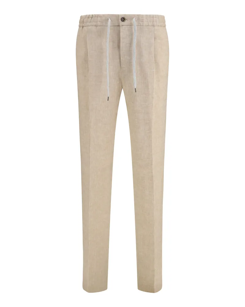PT TORINO Linen Trousers — Beige Beige