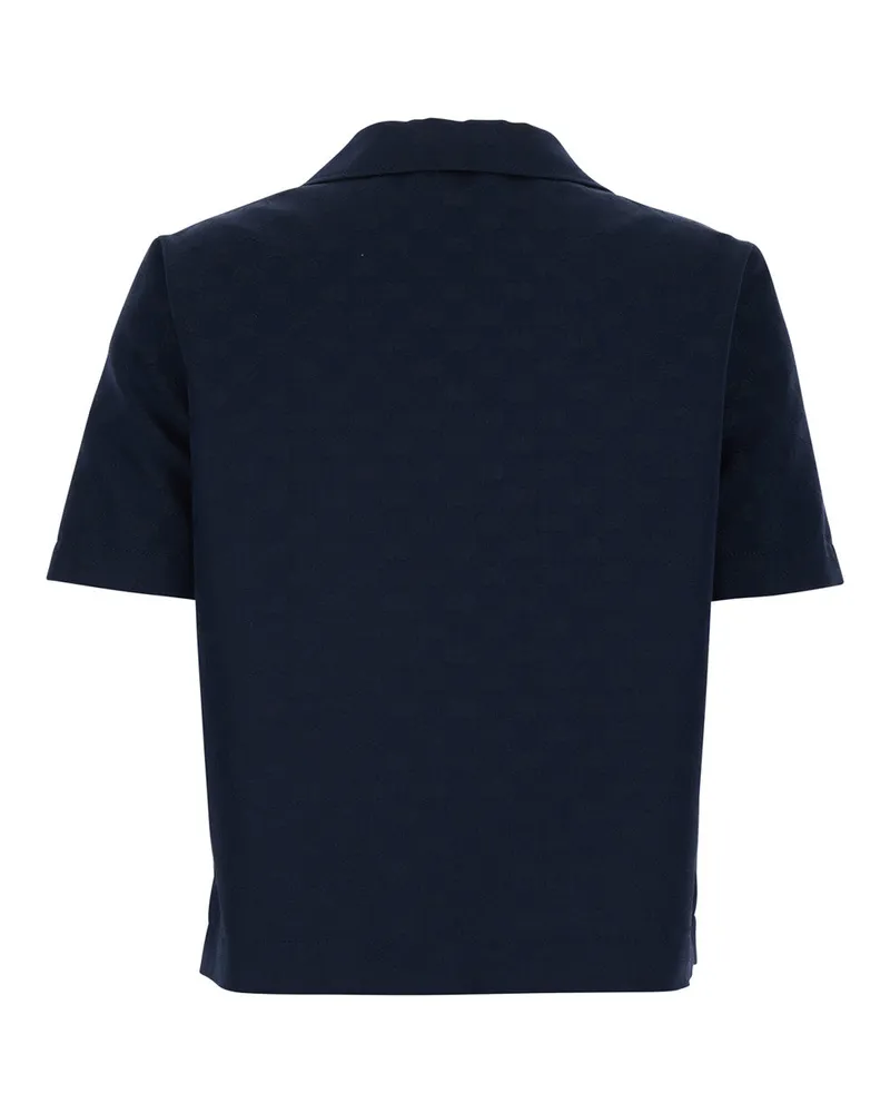 Gucci Women's Blouse With Wide Collar, Blue Cotton-Blend Polyester Blouses Shirt Blue