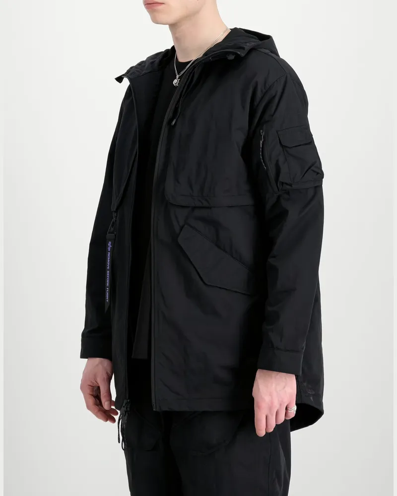 Alpha Industries Utility UV Fishtail Jacket — Black Black
