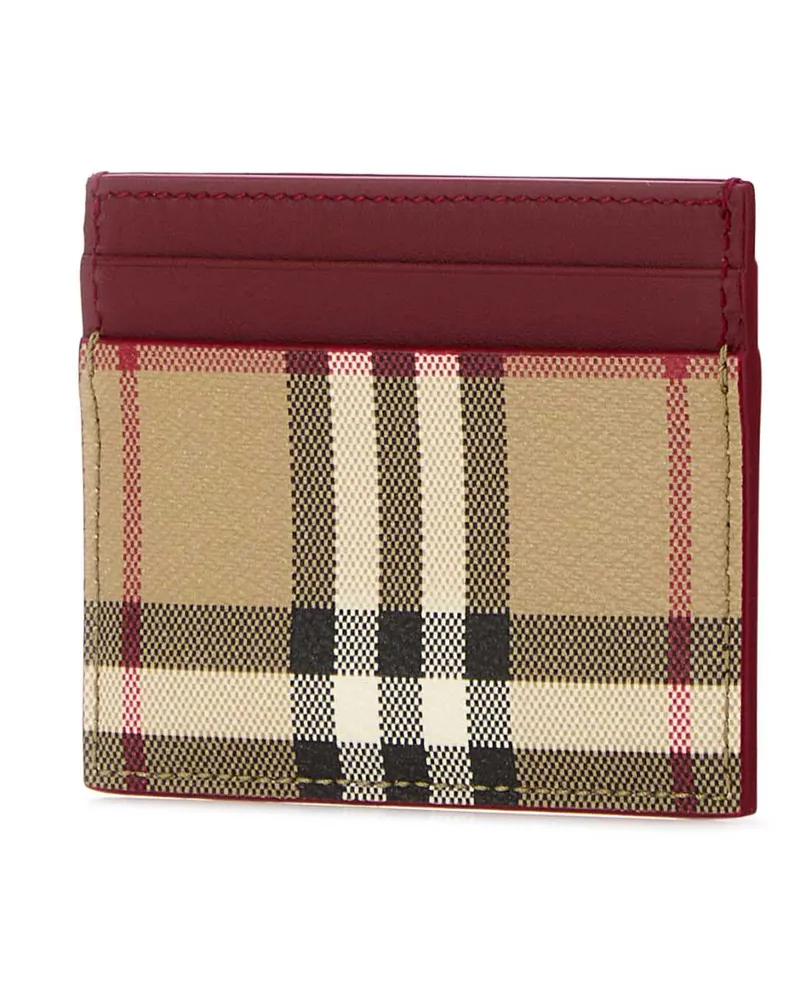 Burberry Vntgchkruby Polyurethane Polyester Cotton Portafogli Wallet Red