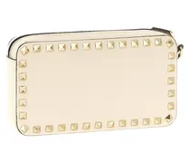 Women's Rockstud Clutch White Calfskin Leather
