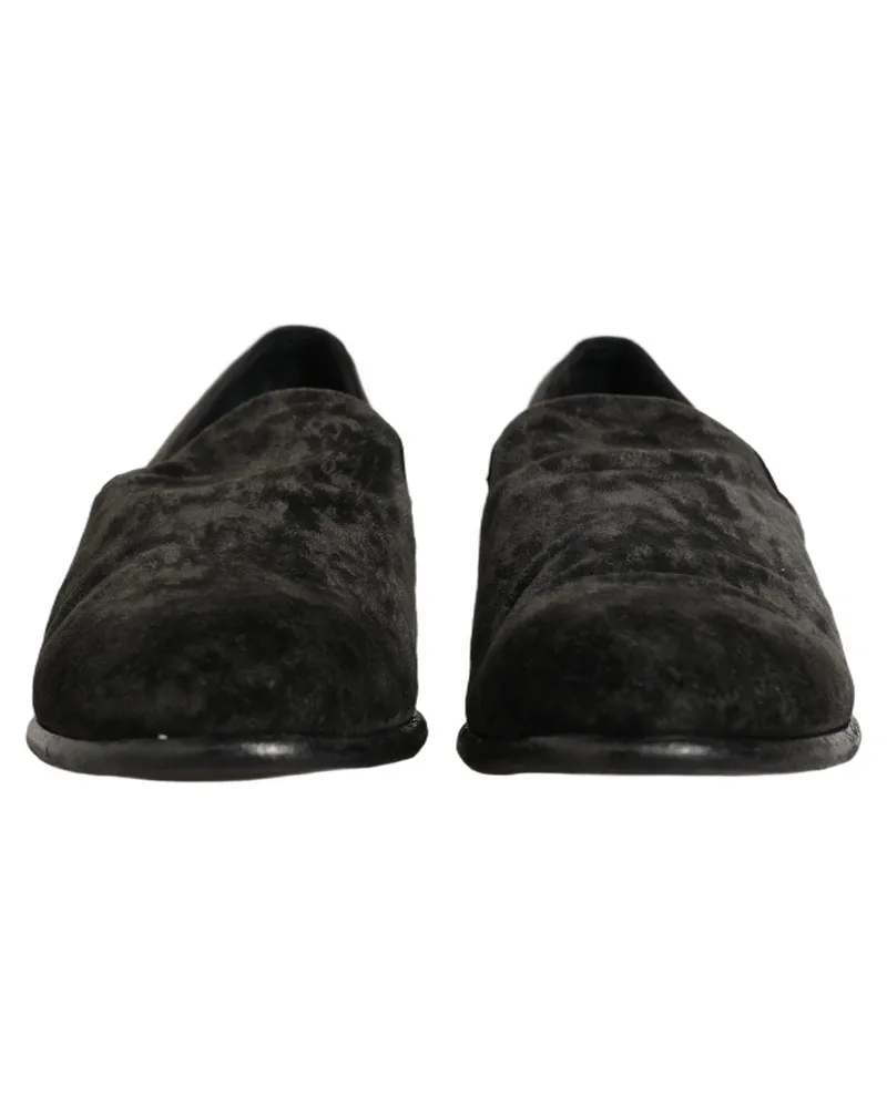 Dolce & Gabbana Suede Slip-On Loafer — Black Black