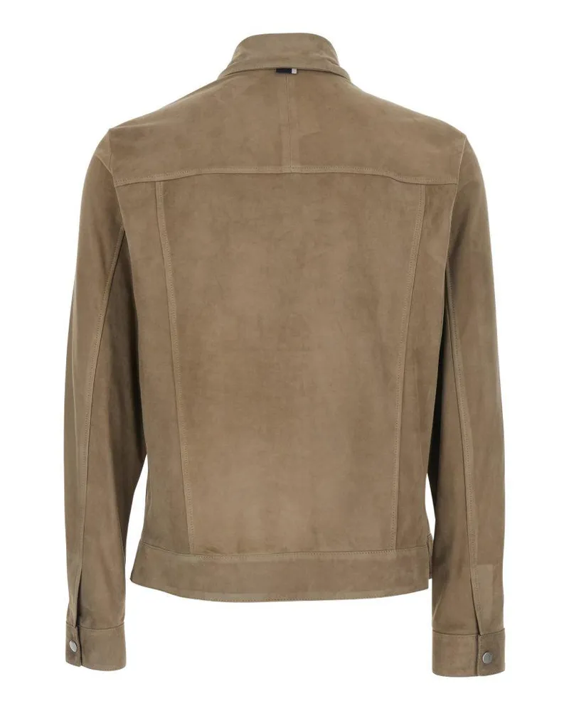 Low Brand Men's Jacket Suede Mud Brown