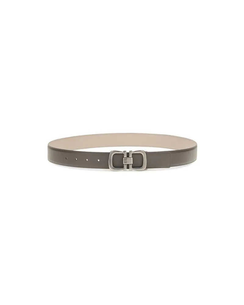 Ferragamo Men's Brown Calf Leather Bos Taurus Regular Belt Brown