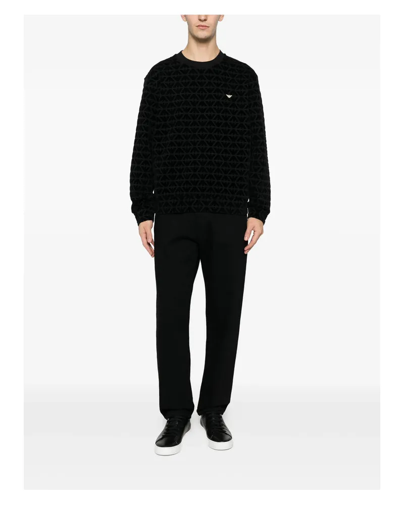 Emporio Armani Logo-Patterned Sweatshirt — Black Black