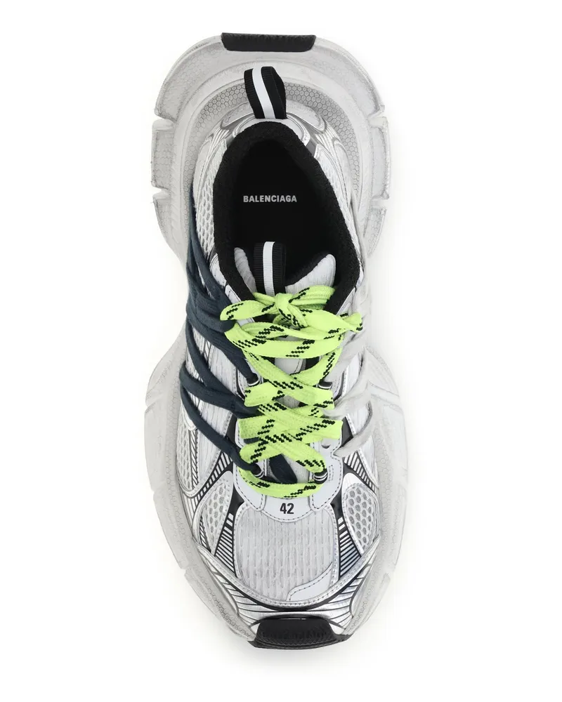 Balenciaga Men's 3xl Interlace Sneakers Grey Mix-Fl Yellow Mix/fl Multicolor