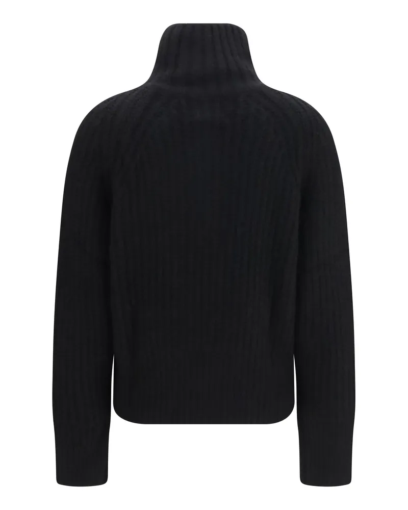 ALLUDE Women's Ribbed Troyer Sweater With Zip 90 Kashmir-Capra Hircus; Silk Kashmir/capra 