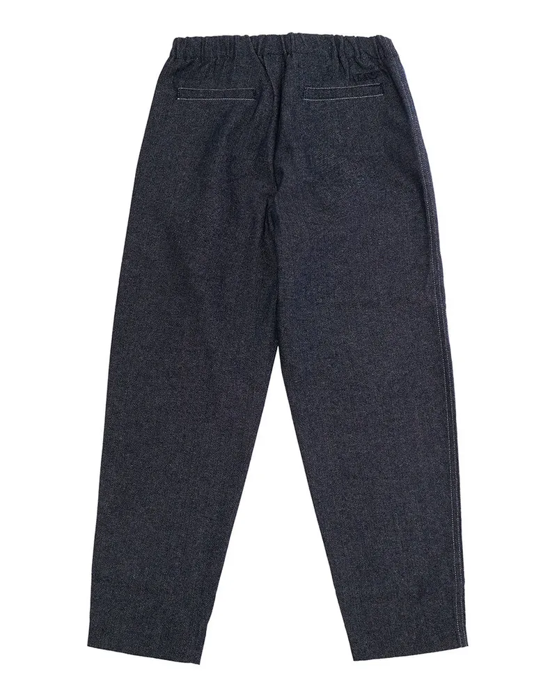 Emporio Armani Wool-Blend Trousers — Navy Navy