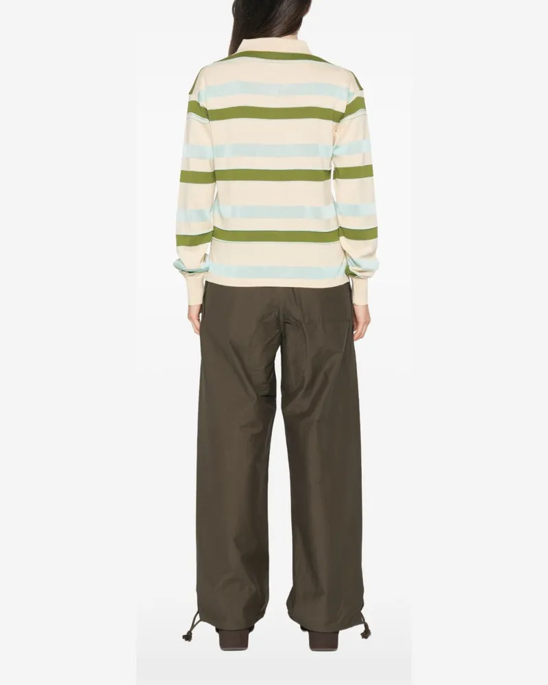 032c Striped Cotton and Wool Polo — Ivory Ivory