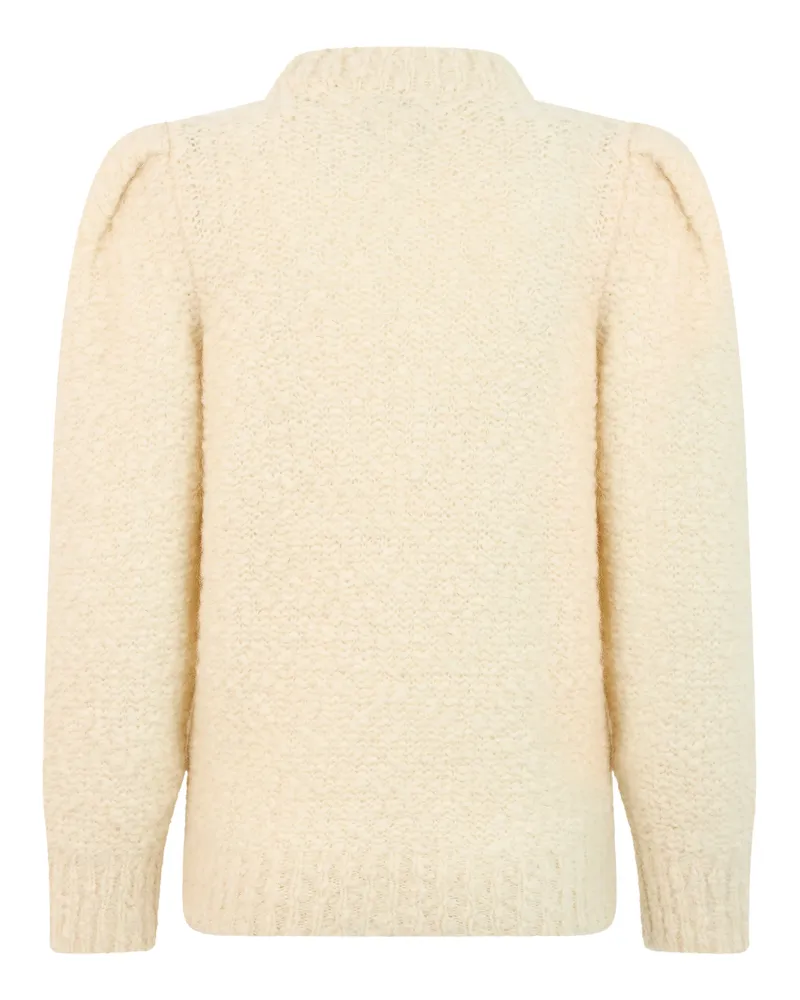 Isabel Marant Women's Sweater With Balloon Sleeves Ecru Virgin Wool Beige