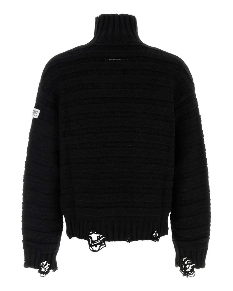Maison Margiela Men's Black Wool And Acrylic Sweater Exterior: Virgin Maglie Black