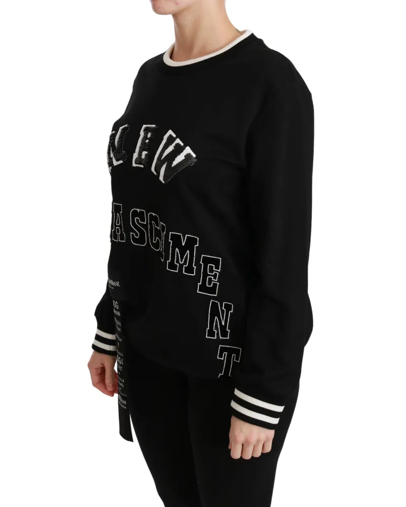 Dolce & Gabbana Women's Black Rinascimento #dgmillennials Sweater Cotton Clothing Black