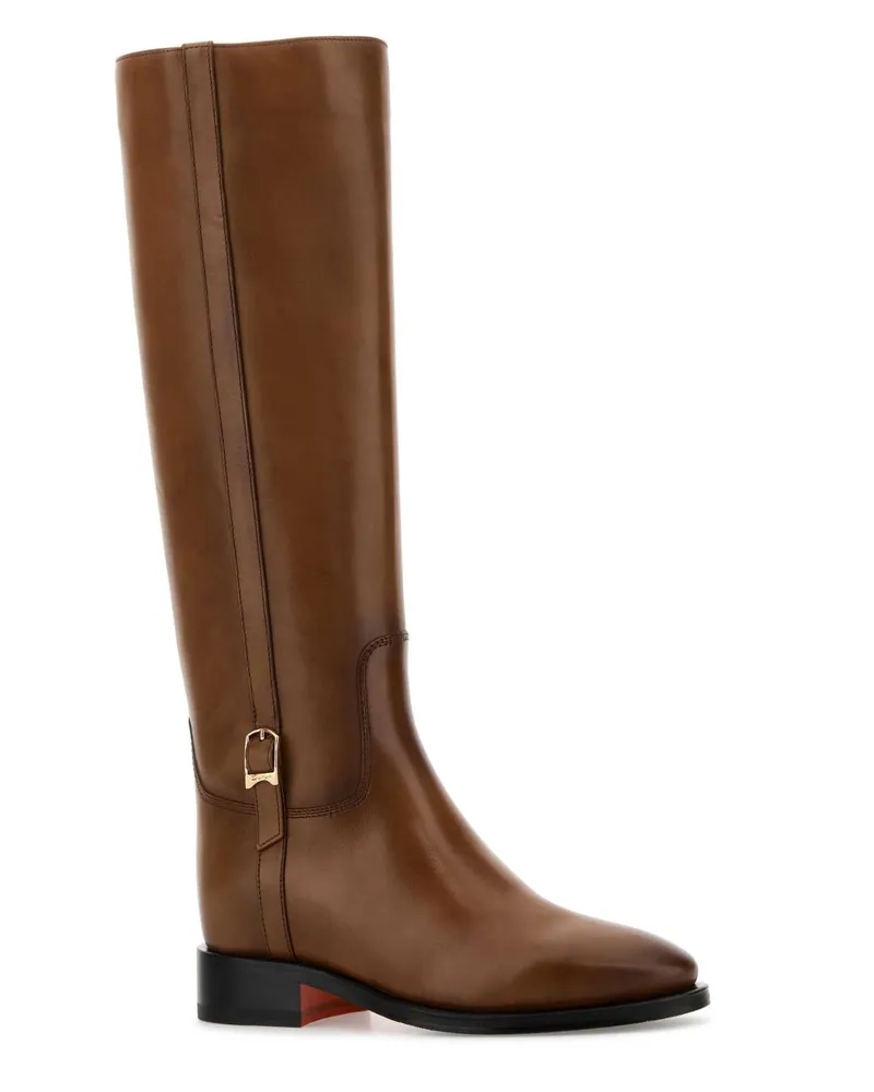 Santoni Women's Brown Leather Mandy Boots Marrone Stivali Brown