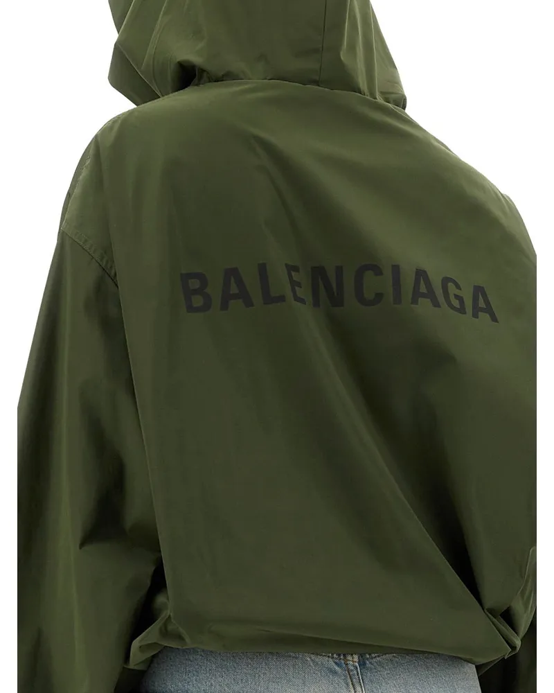 Balenciaga Hooded Polyester Jacket — Brown Brown