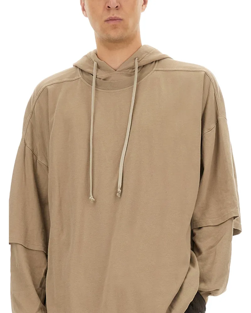 DRKSHDW by Rick Owens Tommy Hustler Hoodie — Beige Beige