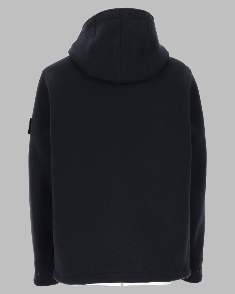 Stone Island Virgin Wool-Cashmere Blend Coat — Blue Blue