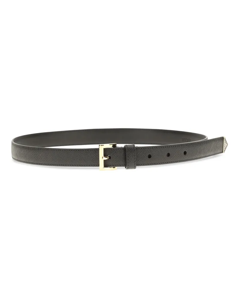 Prada Women's Belt Saffiano Leather Black Calf Black