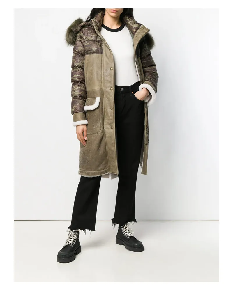 Mr & Mrs Italy Camou Down Jacket — Green Green