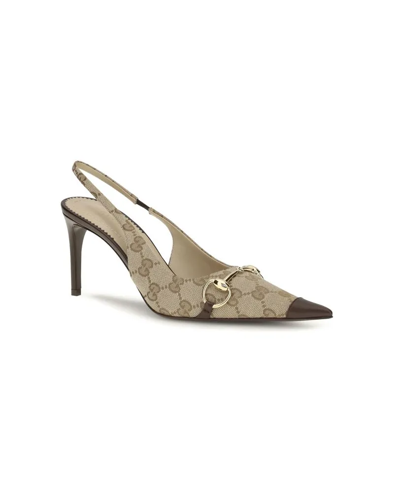 Gucci Donna Slingback Heel — Beige Beige