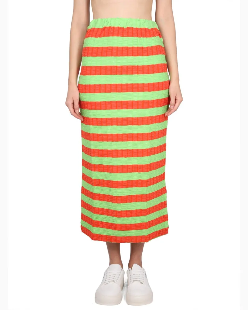 SUNNEI Striped Elastic Waistband Skirt — Multicolor Multicolor