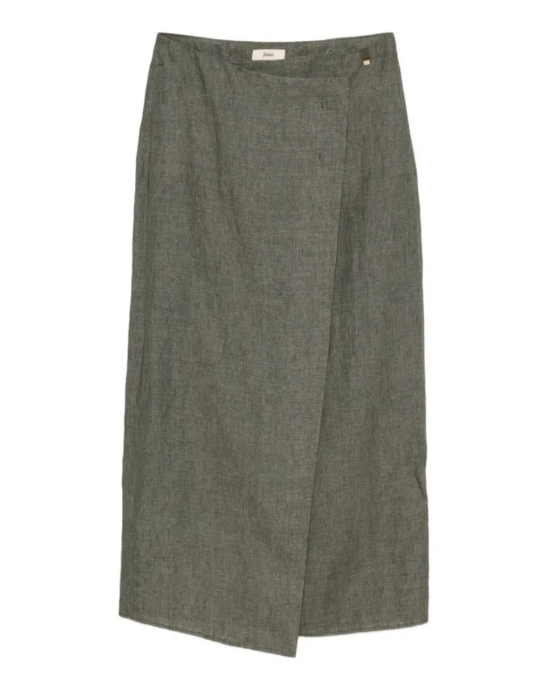 Herno Women's Long Linen Skirt Green 