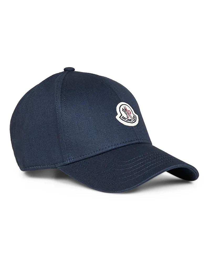 Moncler Men's Baseball Cap Navy Blue Cotton Gabardine Hat Navy