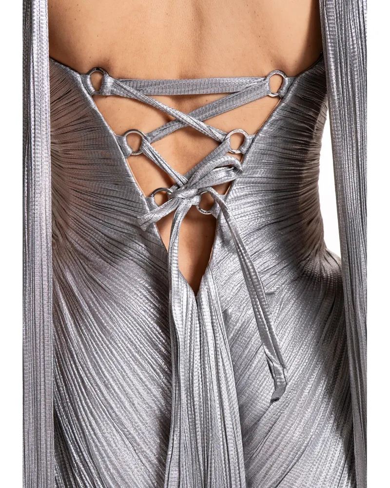 Maria Lucia Hohan Women's Dress Tonia Silver Silk Silver