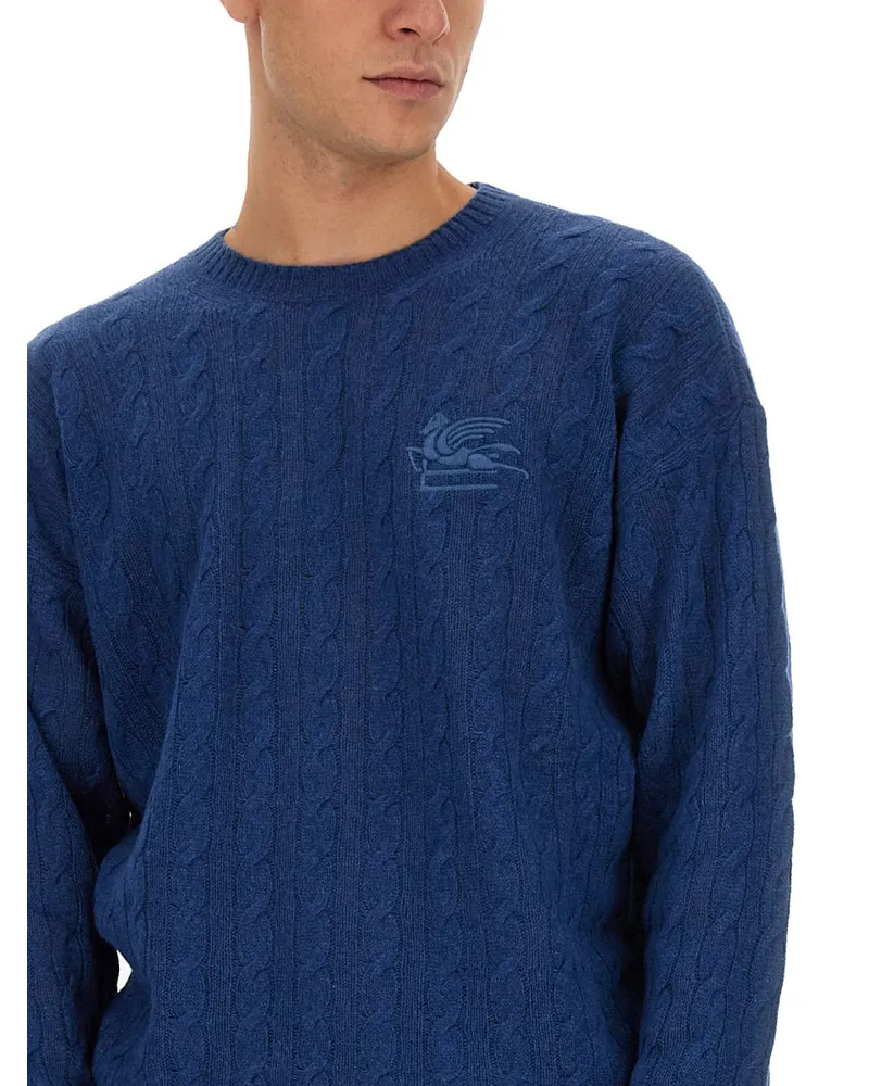 Etro Pegasus Sweater — Blue Blue