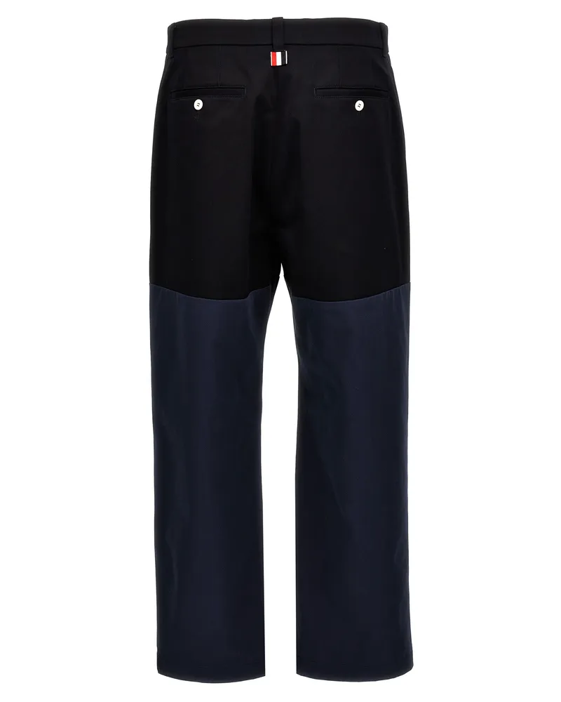 Thom Browne Men's Blue Cotton Casual Pants Navy