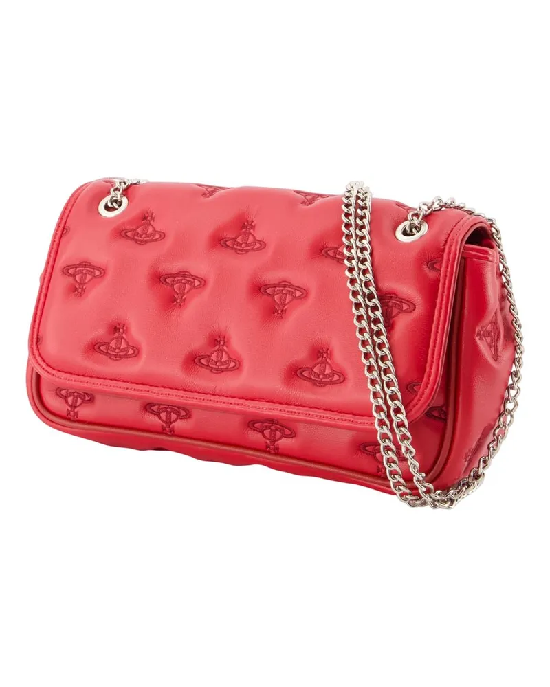 Vivienne Westwood Orb-Embroidered Crossbody Bag — Red Red