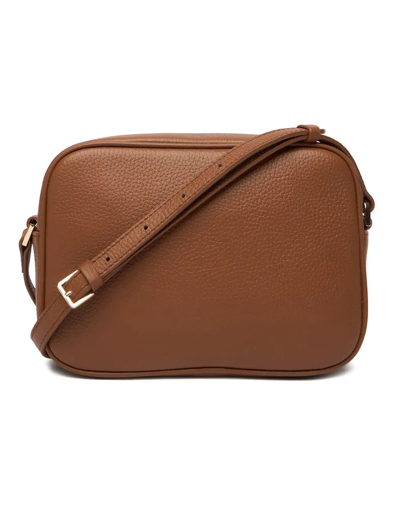 Patrizia Pepe Women's Shoulder Camera Bag Tan Leather Brown