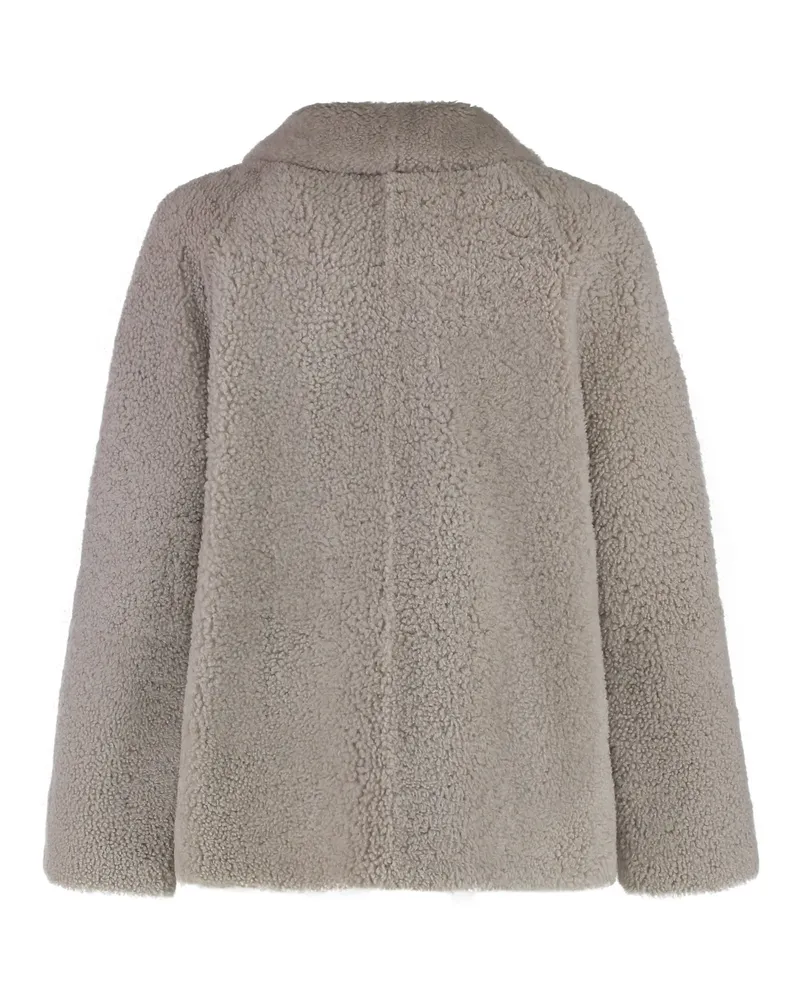 Max Mara Women Violante Short Sheepskin Jacket Turtledove Sheep Faux Fur & Shearling Coats Gray
