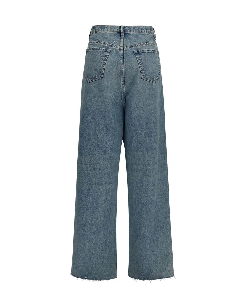 Maison Margiela Women's Blue Cotton High-Waisted Jean Clothing Blue