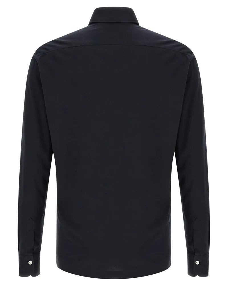 Kiton Men's Blue Cotton Polo Shirt Black