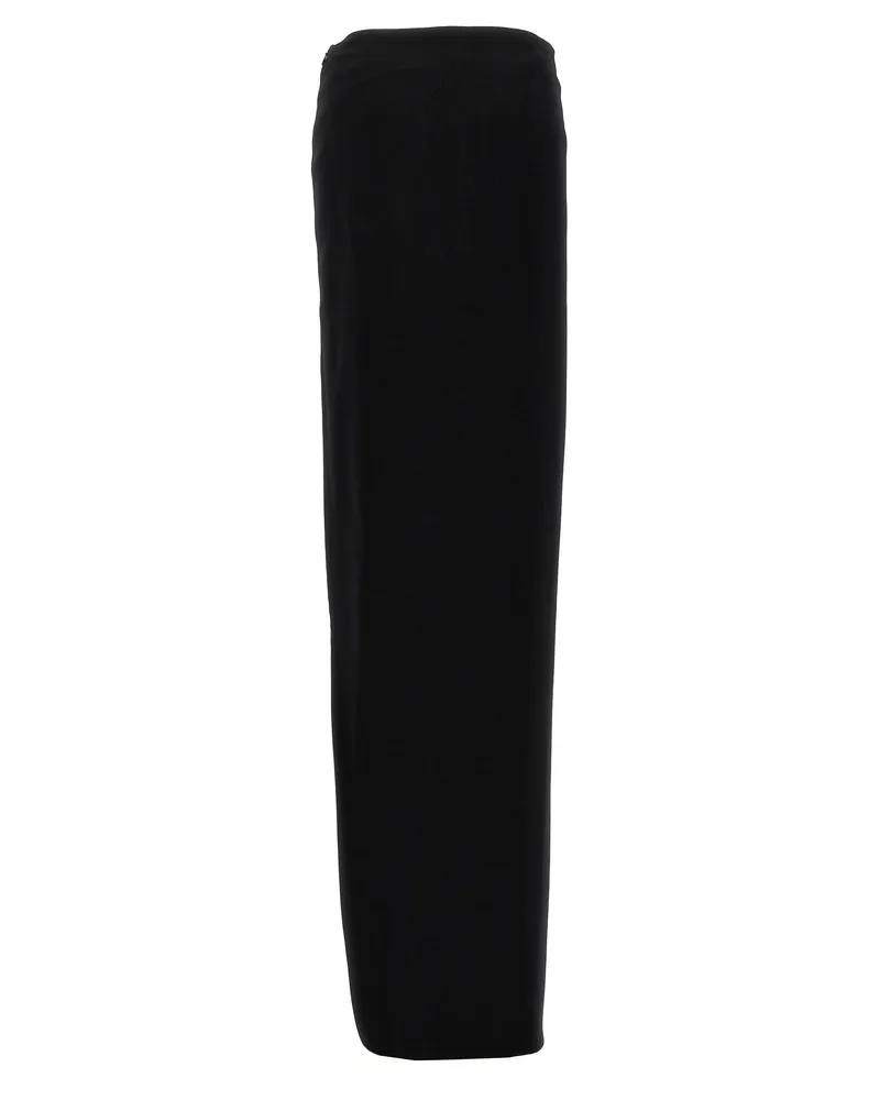 Ann Demeulemeester Women's Black Lamb Leather Mini Skirt Black
