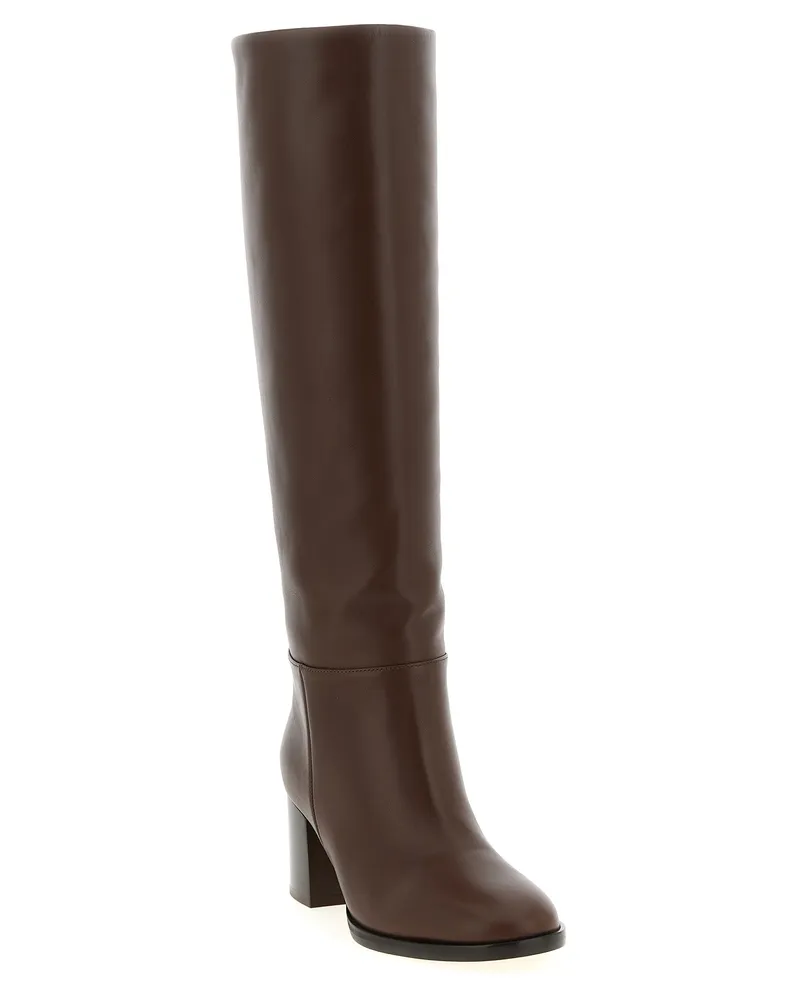 Gianvito Rossi Women's Brown Calfskin Over The Knee Shoe Brown