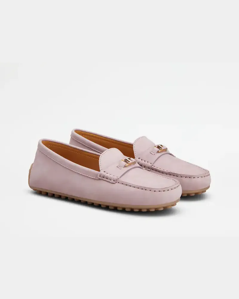 TOD'S Rubber-Soled Leather Loafer — Mauve Mauve