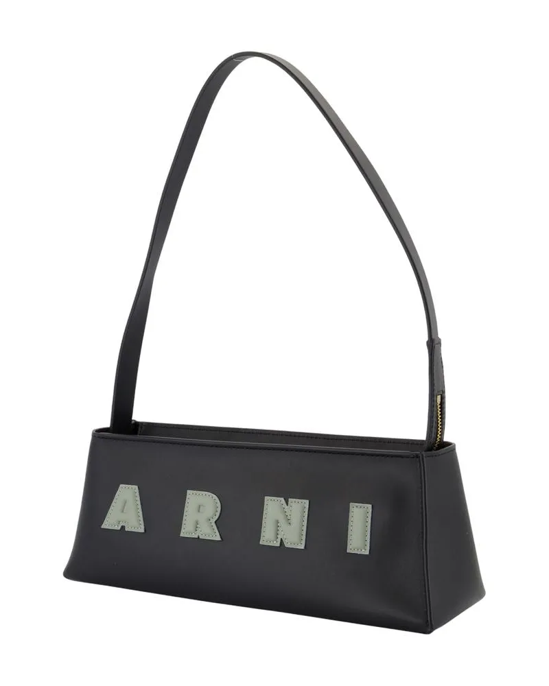 Marni Women's Museo Shoulder Bag -  Leather Black Calfskin Shoulder-Hobo-Bags Black