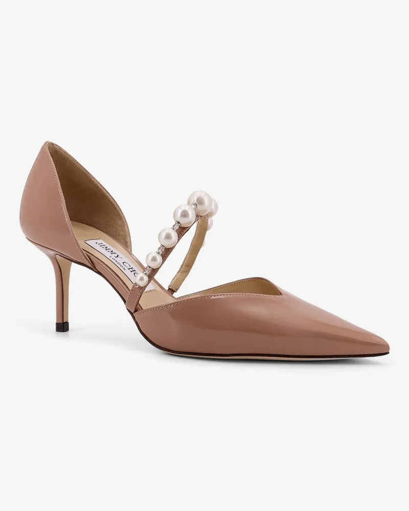 Jimmy Choo Women's Pumps Aurelie Patent Leather Beige High Heel Shoes Beige