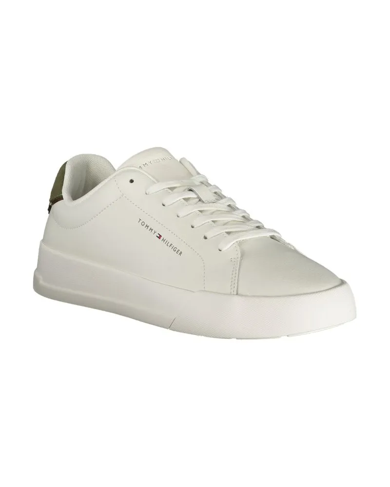 Tommy Hilfiger Leather and Polyurethane Sneaker — White White