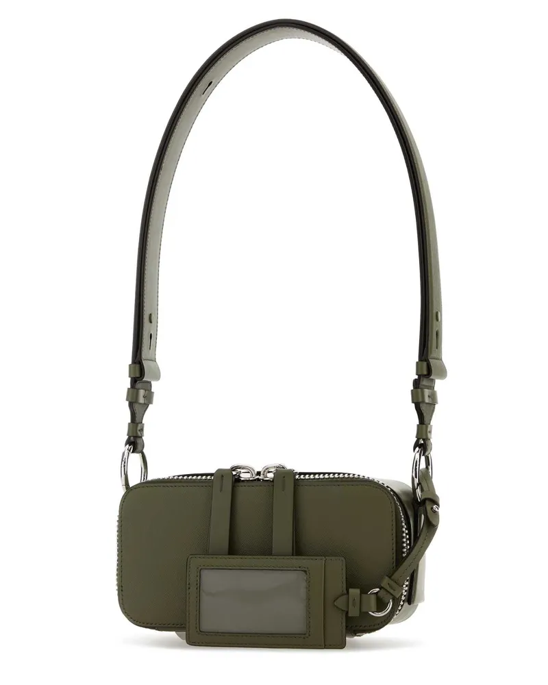 Maison Margiela Women's Olive Green Leather Shoulder Bag Black Borse A Mano Green